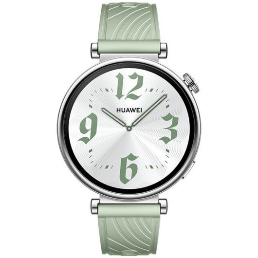 Huawei WATCH GT 4 AMOLED 41mm Reloj Smartwatch Plata con Correa de Fluoroelastómero Verde