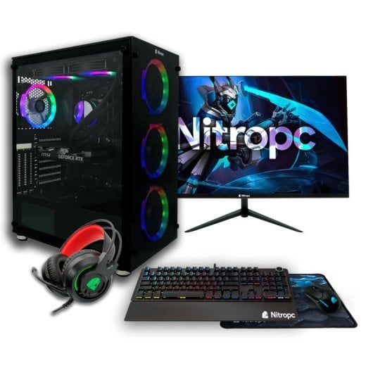 NitroPC Pack Gold Plus V2 Intel Core i5-14400F/16GB/1TB SSD/RX 6600 + Monitor 24" FullHD