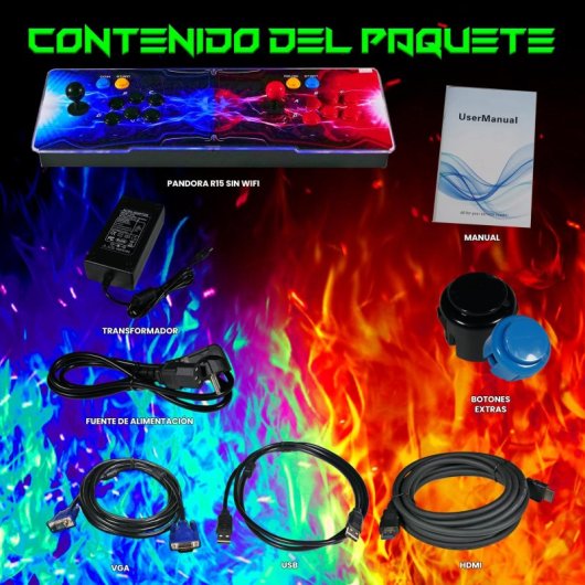 UnicView Pandora Box Extreme con 11000 Juegos, Joysticks y Botones Arcade
