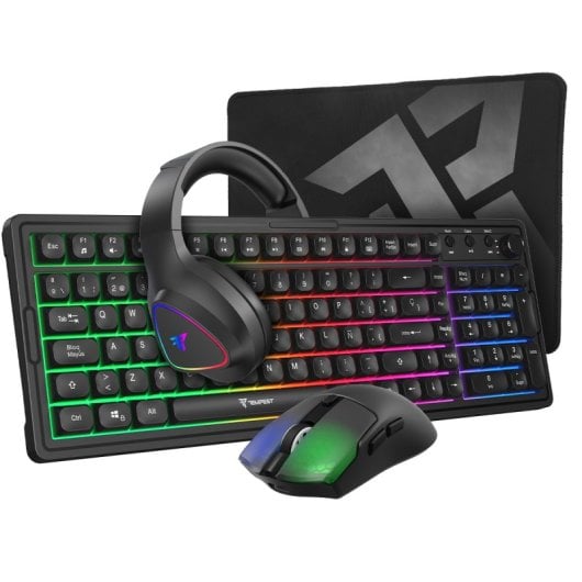 Tempest Combo 3100 PRO RGB Teclado + Ratón + Auriculares + Alfombrilla