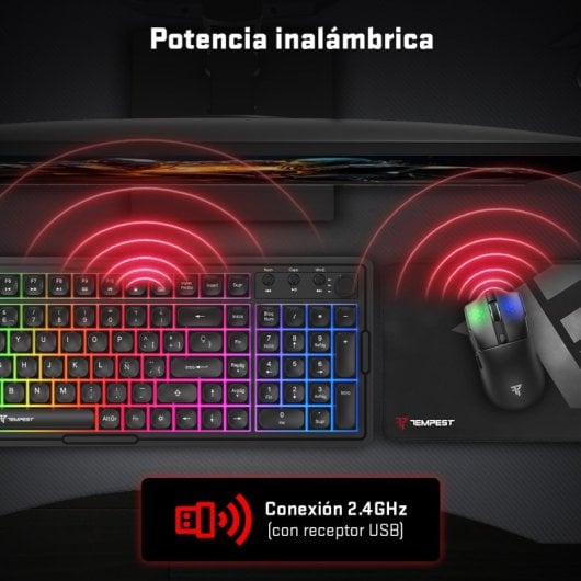 Tempest Combo 3100 PRO RGB Teclado + Ratón + Auriculares + Alfombrilla