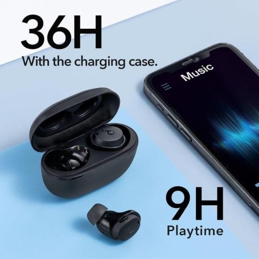Auriculares Soundcore Dot 3i V2 sem fios Bluetooth ANC, 36h autonomia, IPX5 preto