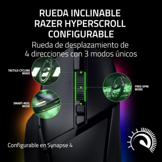 Razer Basilisk V3 Pro 35K Ratón Gaming Óptico Inalámbrico RGB 35000 DPI Negro