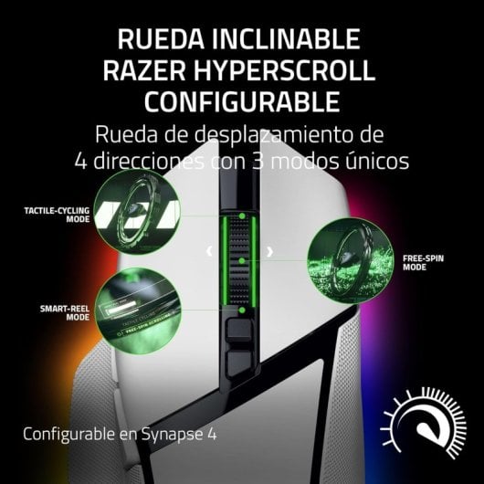 Razer Basilisk V3 Pro 35K Ratón Gaming Óptico Inalámbrico RGB 35000 DPI Blanco