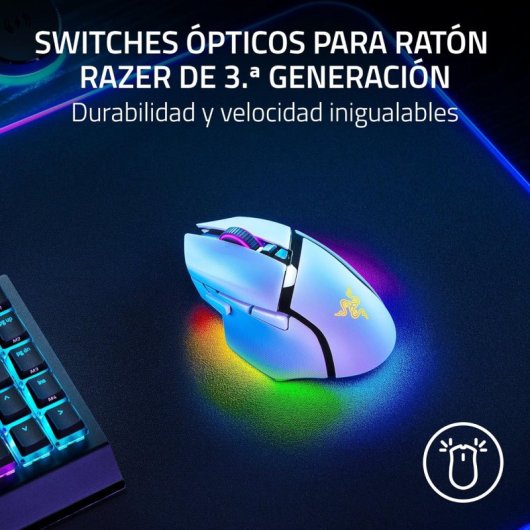 Razer Basilisk V3 Pro 35K Ratón Gaming Óptico Inalámbrico RGB 35000 DPI Blanco