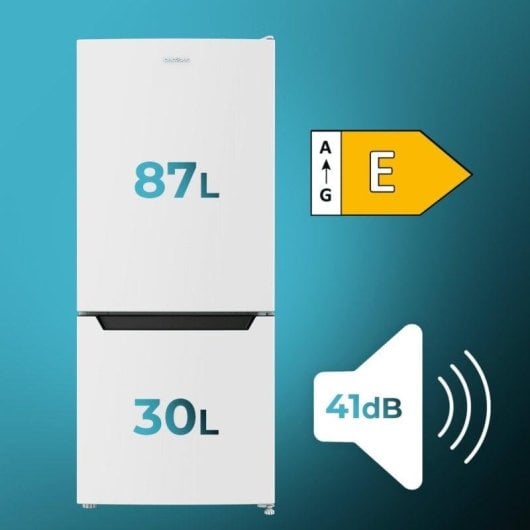 Frigorifero Combi Cecotec Bolero CoolMarket Combi 117 DF White E Defrost 114cm 117L E Bianco