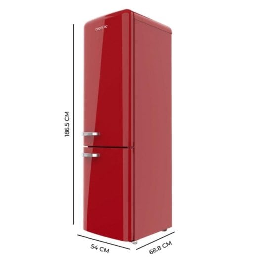 Frigorífico Combi Cecotec Bolero CoolMarket Combi Origin 250 NF Total No Frost 186,5cm 250L E Rojo