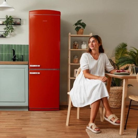 Frigorífico Combi Cecotec Bolero CoolMarket Combi Origin 250 NF Total No Frost 186,5cm 250L E Rojo