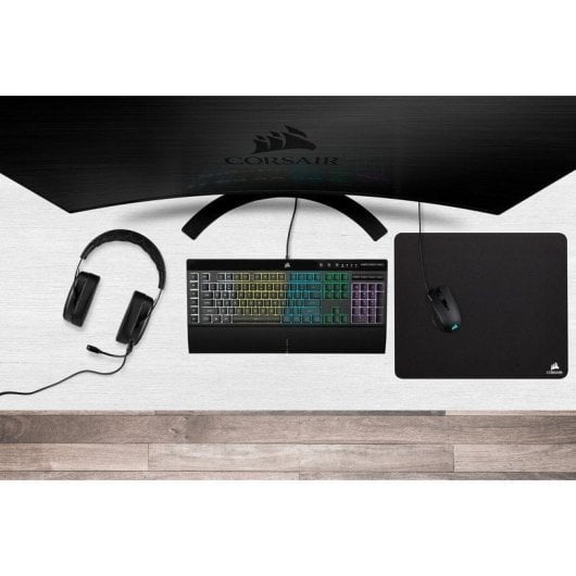 Corsair Pack Gaming Teclado K55 RGB PRO Fr+ Auriculares HS50 PRO + Ratón HARPOON RGB PRO + MM100