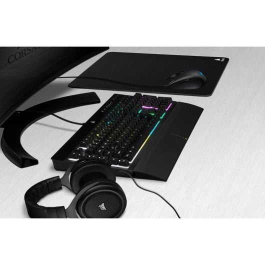Corsair Pack Gaming Teclado K55 RGB PRO Fr+ Auriculares HS50 PRO + Ratón HARPOON RGB PRO + MM100