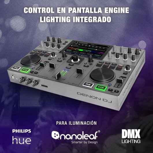 Denon DJ Prime Go+ Controladora DJ Portátil y Mezclador 2 Canales Gris