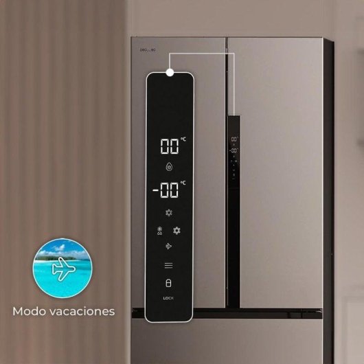 Cecotec Bolero CoolMarket FD 499 Inox E Frigorífico Americano Puerta Francesa E Acero Inoxidable