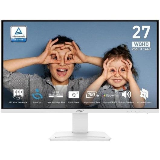 Monitor MSI PRO MP273QW E2 27" QHD 100Hz IPS HDR400 4ms Altifalantes Branco