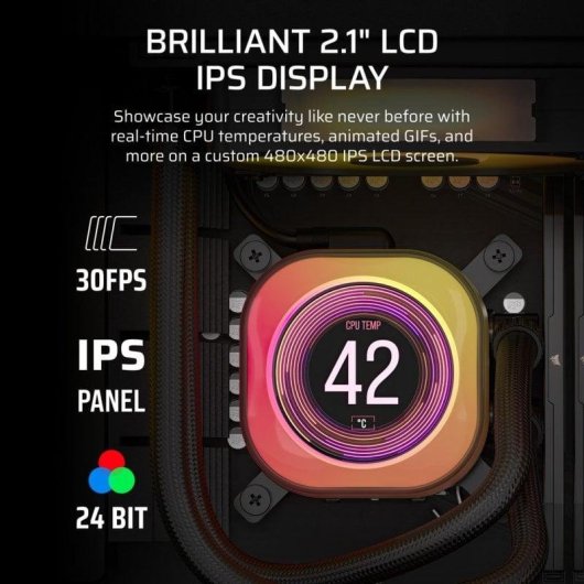 Refrigeração Líquida Corsair iCUE LINK TITAN 360 RX LCD 360mm 3 Ventoinhas RGB