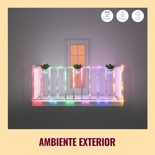 Guirlande WiFi WiZ Smart RGBIC 160 LED RVB, intérieur et jardin