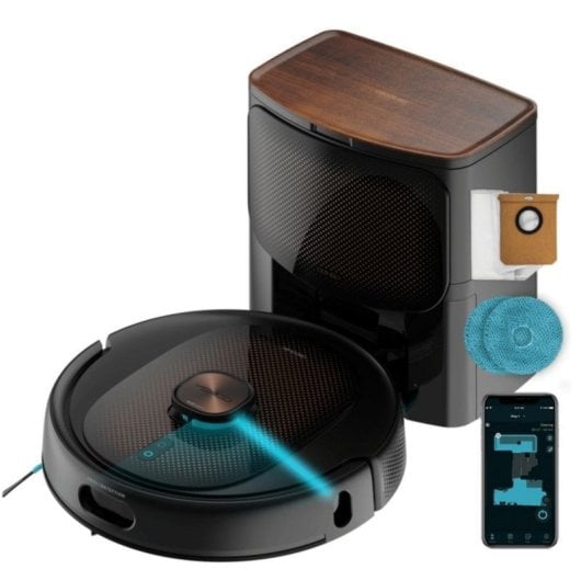Aspirateurs Robots et Laveur Cecotec Conga 10090 AI Spin Revolution Ultra Power Home Lifestyle avec en plus une station de vidage automatique Navigation Laser IA 10.000 Pa