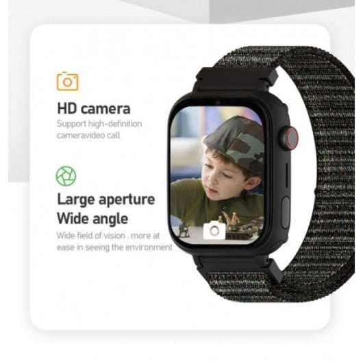 Montre Connectée DCU Tecnologic Kids Pro 4G GPS WiFi 48,8mm Écran Couleur Noir IP67 SOS