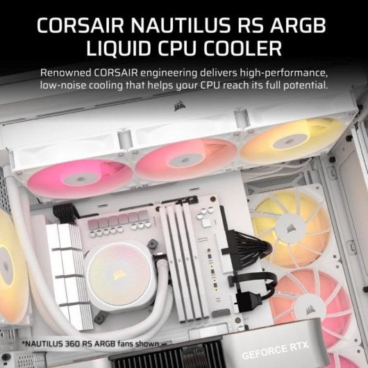 Refrigeración Líquida Corsair Nautilus 240 RS ARGB 240mm 2 Ventilateurs Blanc