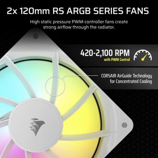 Refrigeración Líquida Corsair Nautilus 240 RS ARGB 240mm 2 Ventilateurs Blanc