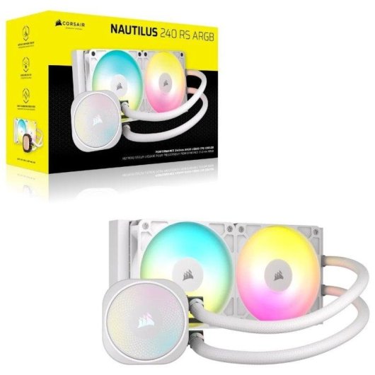 Refrigeración Líquida Corsair Nautilus 240 RS ARGB 240mm 2 Ventilateurs Blanc