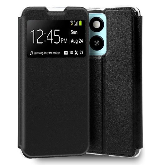 Coole glatte schwarze Flip-Cover-Hülle für ZTE Blade A55 / A35