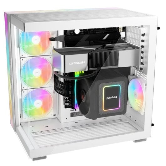 Soyez silencieux! LIGHT BASE 600 DX ARGB Midi Tower ATX Double Verre Trempé USB-C Blanc