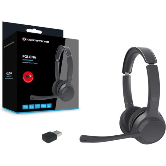 Conceptronic POLONA04BA Headset Sem Fios com Adaptador USB Preto
