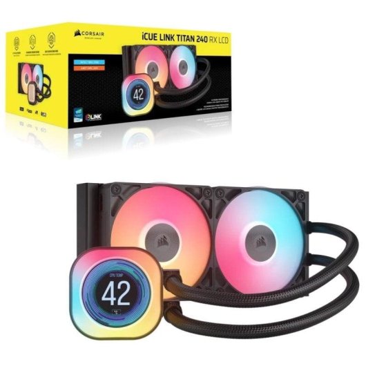 Refrigeração Líquida Corsair iCUE LINK TITAN 240 RX 240mm 2 Ventoinhas LED