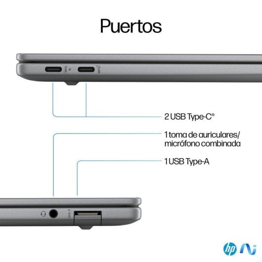 HP OmniBook X 14-fe0008ns Qualcomm Snapdragon X Elite X1E-78-100/16GB/1TB SSD/14" Táctil