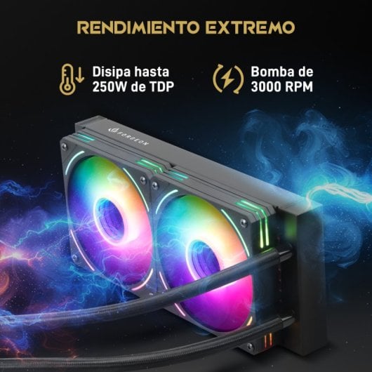 Forgeon Solum Refrigeración Líquida 240 ARGB Kit Liquid Cooler Negro