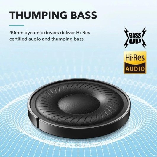 Soundcore Q20i Bluetooth Kopfhörer mit Hybrid-Aktiver Geräuschunterdrückung Blau