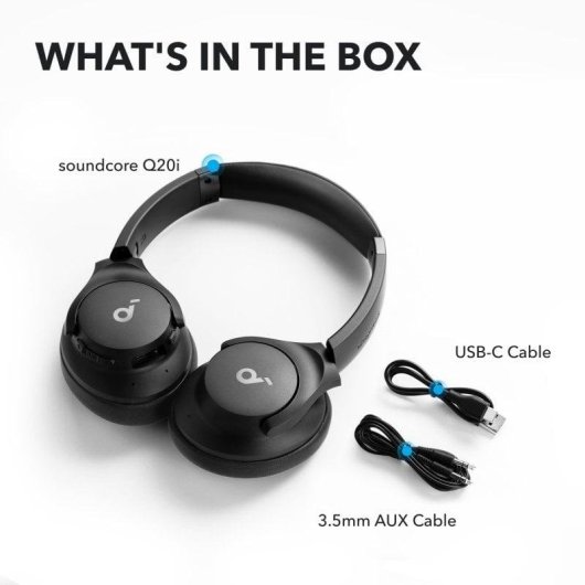 Soundcore Q20i Bluetooth Kopfhörer mit Hybrid-Aktiver Geräuschunterdrückung Blau