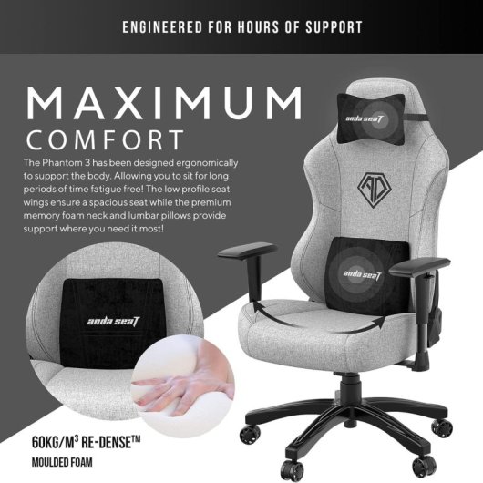 Andaseat Phantom 3 Grigio L Pelle Pvc