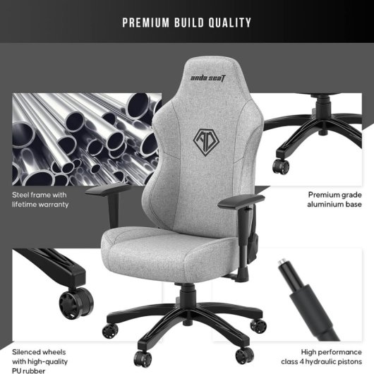 Andaseat Phantom 3 Grigio L Pelle Pvc