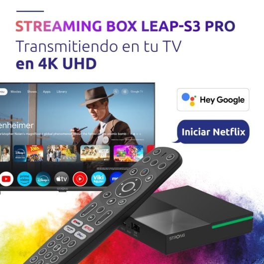 Strong LEAP-S3 Pro Premium 4K UltraHD Streaming TV Box Google TV Dolby Vision/Atmos 32GB Preto