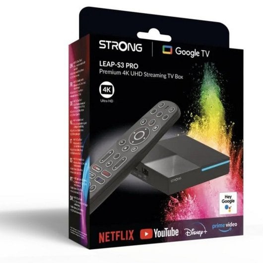 Strong LEAP-S3 Pro Premium 4K UltraHD Streaming TV Box Google TV Dolby Vision/Atmos 32GB Negro