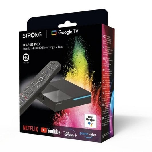 Strong LEAP-S3 Pro Premium 4K UltraHD Streaming TV Box Google TV Dolby Vision/Atmos 32GB Negro
