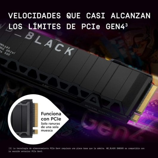 WD Black SN850X 8 TB 7300 MB/s SSD mit NVMe PCIe 4.0 M.2 Gen4 16GT/s Kühlkörper