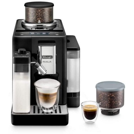 DeLonghi Rivelia Máquina de Café Automática com Moinho e Depósito para Leite 19 Bar Preto Onyx