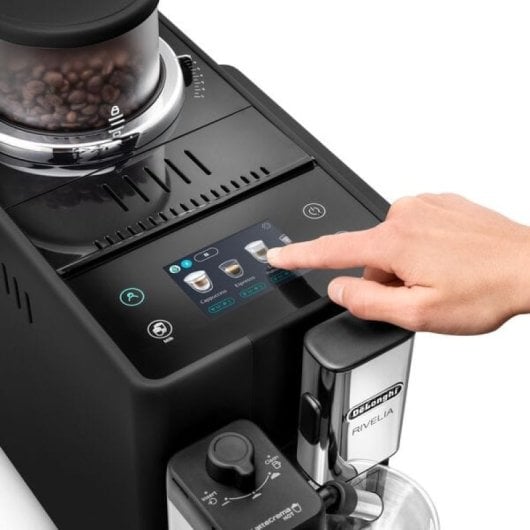 DeLonghi Rivelia Máquina de Café Automática com Moinho e Depósito para Leite 19 Bar Preto Onyx