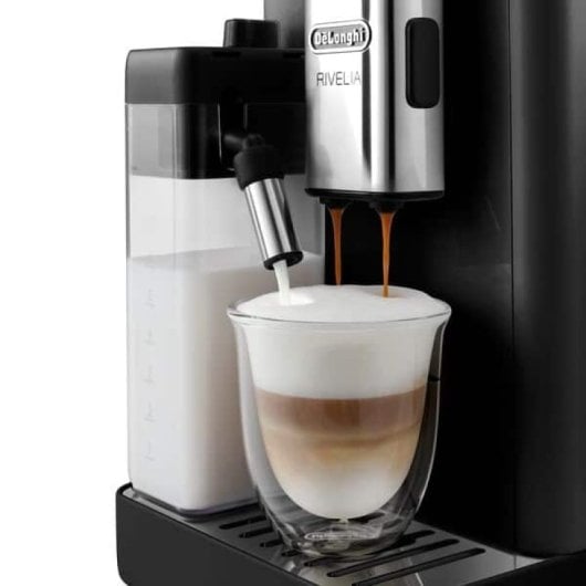 DeLonghi Rivelia Máquina de Café Automática com Moinho e Depósito para Leite 19 Bar Preto Onyx