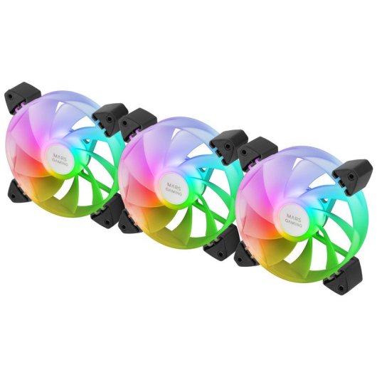 Mars Gaming MF-3AR Reverse ARGB Pack 3x Ventole Supplementari Doppio Connettore da 120mm Nero