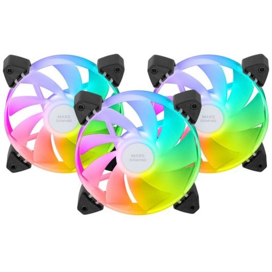 Mars Gaming MF-3AR Reverse ARGB Pack 3x Ventole Supplementari Doppio Connettore da 120mm Nero