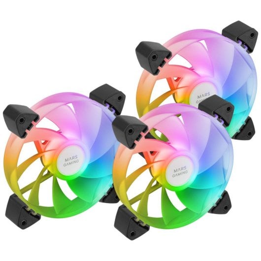Mars Gaming MF-3AR Reverse ARGB Pack 3x Ventole Supplementari Doppio Connettore da 120mm Nero