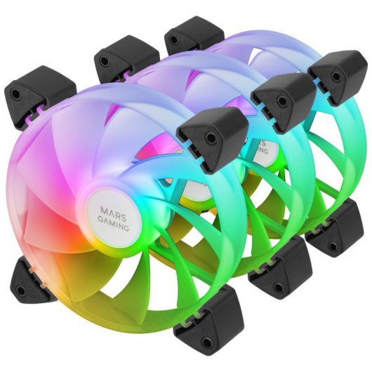 Mars Gaming MF-3AR Reverse ARGB Pack 3x Ventole Supplementari Doppio Connettore da 120mm Nero