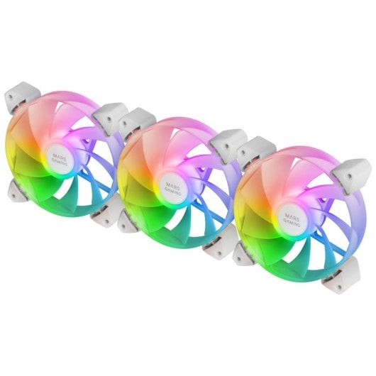 Mars Gaming MF-3AR Reverse ARGB Pack 3x Ventoinhas Suplementares 120mm Conector Duplo Brancas