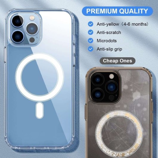 Custodia Magnetica Trasparente Per IPhone 12 Pro Max, Compatibile MagSafe, Anti-ingiallimento, Sottile E Protettiva