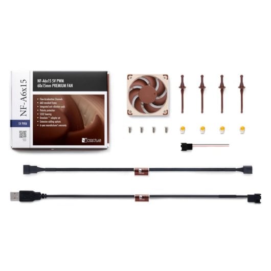 Ventilateur supplémentaire Noctua NF-A6X15 5V PWM 60cm Marron