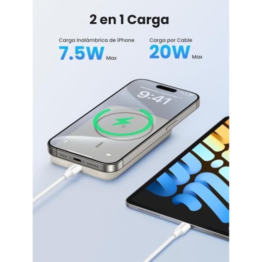 UGREEN Power Bank 10000 mAh, magnetisches kabelloses Ladegerät 20 W Power Bank, kompatibel mit iPhone