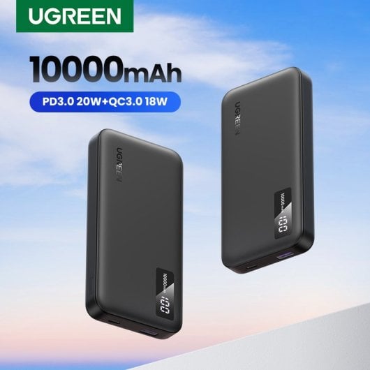 Ugreen PowerBank 10000mAh Carga Rápida Bidirecional 20W Preto